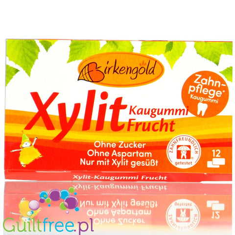 Birkengold Frucht – wegańska guma do żucia bez cukru z ksylitolem o smaku owocowym