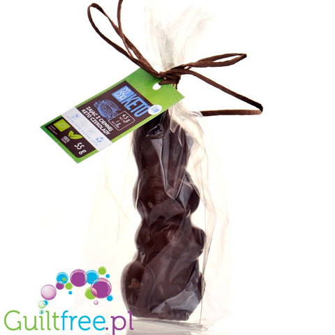 RAW COCOA Zając z Ciemnej Keto Czekolady wegańskiej & bio z MCT słodzonej tylko erytrolem