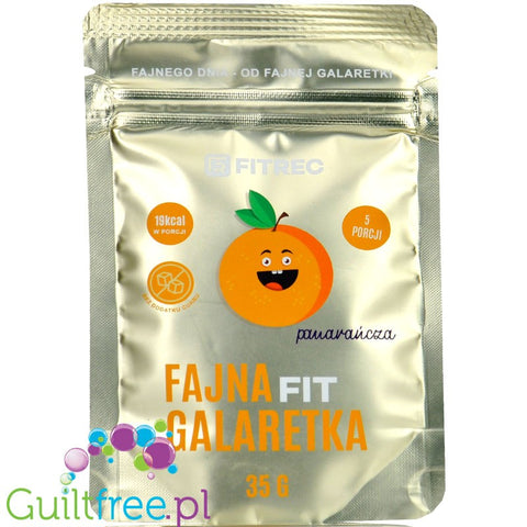 FitRec Fajna Galaretka Orange, sugar free jelly powder, 5 servings