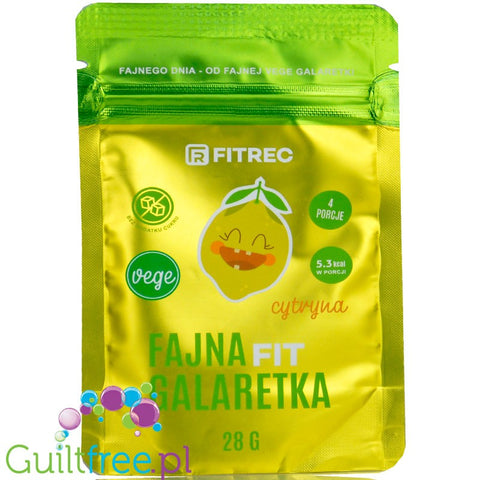FitRec Fajna Galaretka Vege Lemon 28g, vegan sugar-free jelly, 5kcal per serving