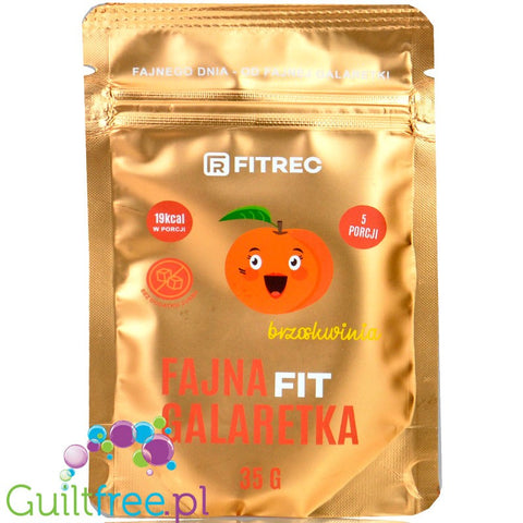 FitRec Fajna Galaretka Peach, sugar free jelly powder, 5 servings