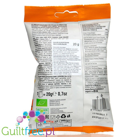 Fiorentini SI & NO Curcuma - bezglutenowe chrupki kukurydziane piramidki z kurkumą BIO