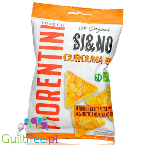 Fiorentini SI & NO Curcuma - bezglutenowe chrupki kukurydziane piramidki z kurkumą BIO