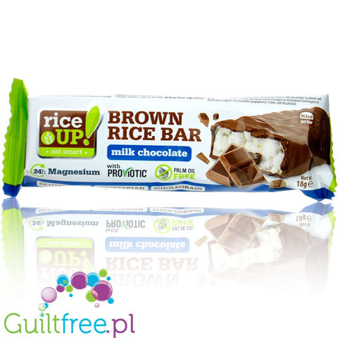 RiceUP Brown Rice Bar Milk Chocolate 96kcal - baton ryżowy, Mleczna Czekolada