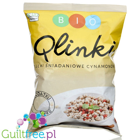 BioQlinki Cynamonowe - bezglutenowe kulki śniadaniowe bez cukru o smaku cynamonowym