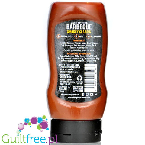 Hunter Gather Unsweetened Smokey Barbecue Sauce 350g