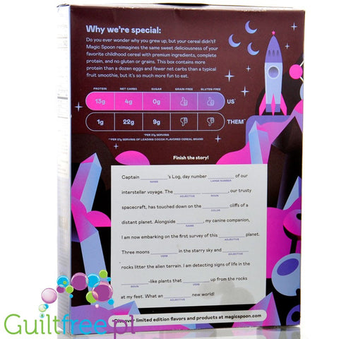 Magic Spoon Cocoa Cereal - proteinowe keto płatki śniadaniowe bez glutenu, soi i cukru, kakaowe kółeczka