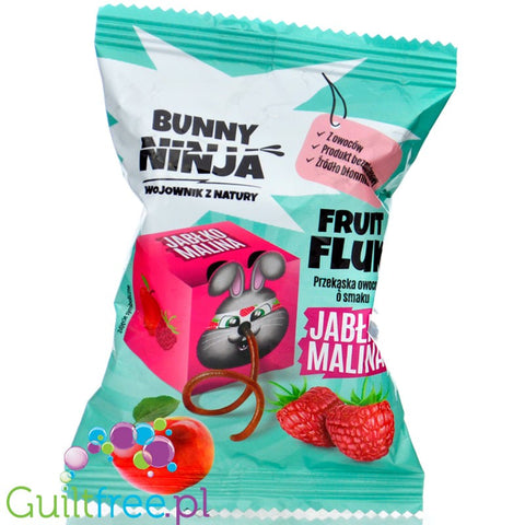 Bunny Ninja Fruit Fluk Raspberry and Apple - Snack of 100% fruit with no added sugar