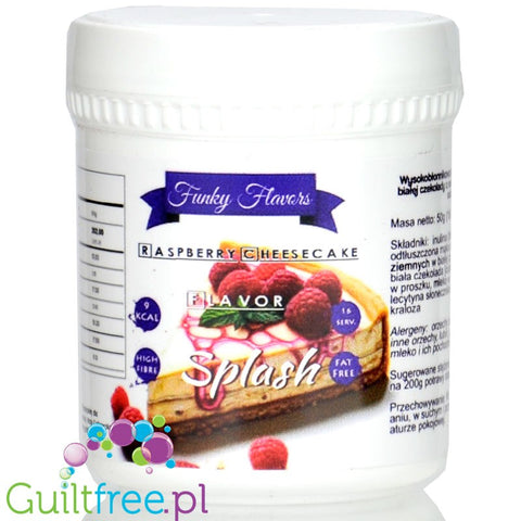 Funky Flavors Splash Raspberry Cheesecake 50g - sernikowy aromat słodzący w proszku, z malinami i ciasteczkami