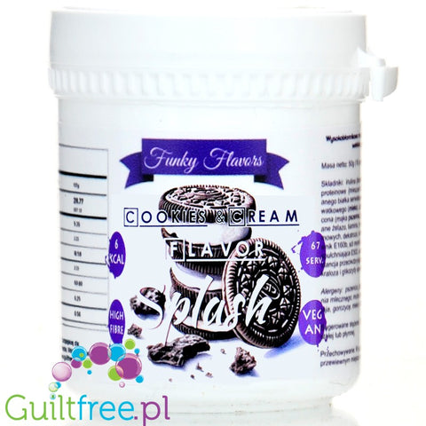 Funky Flavors Splash Cookies & Cream 50g - skoncentrowany ciasteczkowy aromat słodzący w proszku