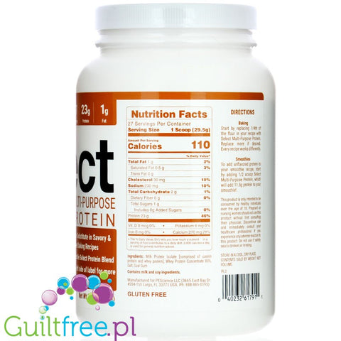 Select Multi-Purpose Protein Whey & Casein Unflavored 797g