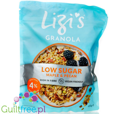Lizis Low Sugar Maple & Pecan 400g - low sugar granola low GI, Maple Syrup & Pecans
