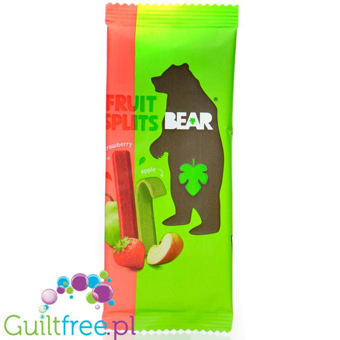Bear Fruit Splits Strawberry & Apple 20g - zdrowa przekąska 100% owoców, Jabłko & Truskawka