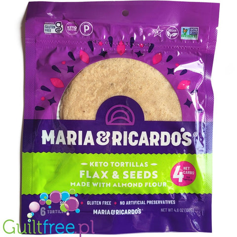 Maria and Ricardo's Almond Flour Keto Tortillas, Flax & Seeds 6 tortillas