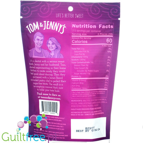 Tom & Jenny's Caramels Classic - karmelowe keto krówki bez cukru z ksylitolem