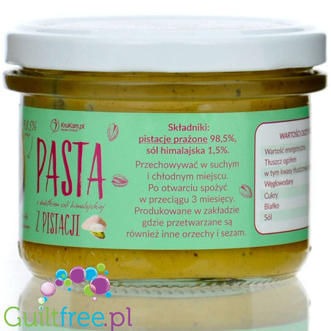 Krukam pistachio paste with Himalayan salt, 100% roasted pistachio butter