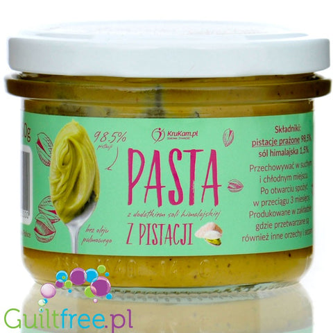 Krukam pistachio paste with Himalayan salt, 100% roasted pistachio butter