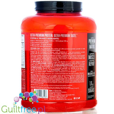 BSN Syntha-6 Protein Matrix New York Vanilla Cheesecake 2,26kg - mega gęsta pyszna odżywka 6 frakcji białek