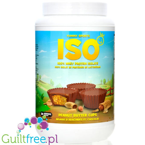 Yummy Sports ISO 100% WPI Peanut Butter Cups - odżywka białkowa, smak Miseczki z Masłem Orzechowym, 27g białka & 112kcal