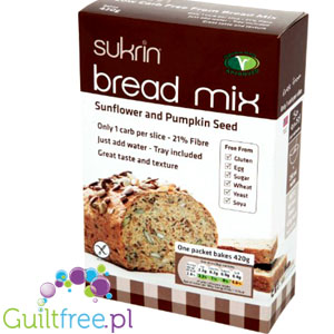 Sunflower and pumpkin seed bread mix from gluten, wheat, soy, milk and yest 