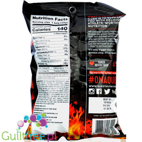 Quest Protein Tortilla Chips, Hot & Spicy - spicy protein chips 19g protein