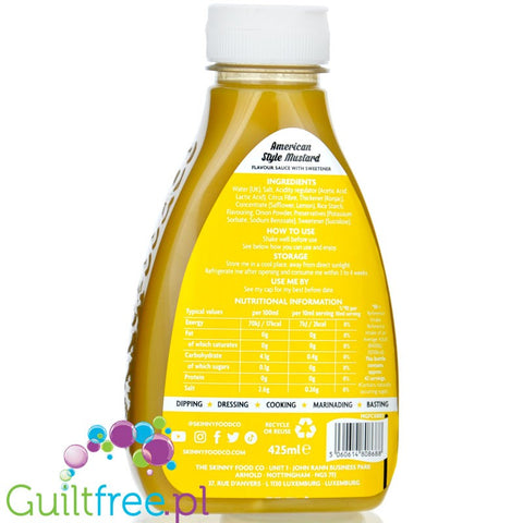 Skinny Food American Style Mustard - mustard sauce with no fat and no sugar 17kcal
