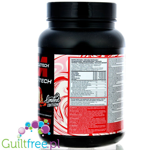 MuscleTech Nitro-Tech Performance White Chocolate Raspberry 0.9kg - dense protein supplement, limited flavor