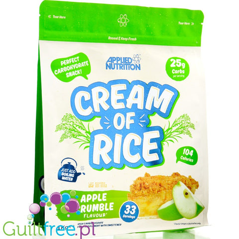 Applied Nutrition Cream of Rice, Apple Crumble 1kg - kleik ryżowy bez cukru, regeneracyjny posiłek treningowy