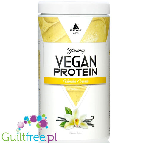 Peak Yummy Vegan Protein Vanilla Cream - wegańska odżywka proteinowa bez soi i glutenu, smak Krem Waniliowy