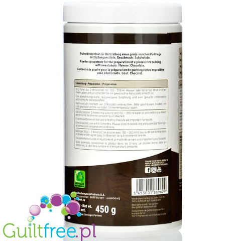 Peak Yummy Protein Pudding Chocolate - czekoladowy keto budyń białkowy, 21g białka w porcji 100kcal, 15 porcji puddingu