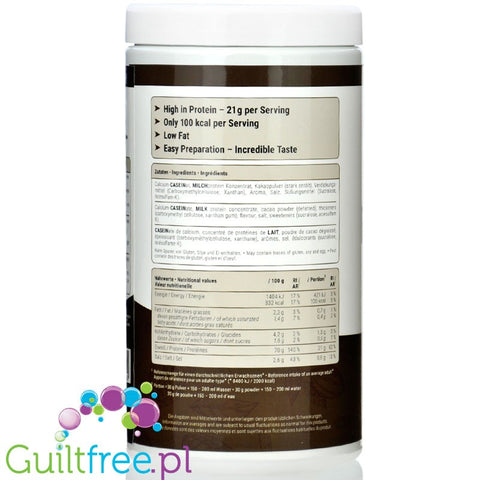 Peak Yummy Protein Pudding Chocolate - czekoladowy keto budyń białkowy, 21g białka w porcji 100kcal, 15 porcji puddingu