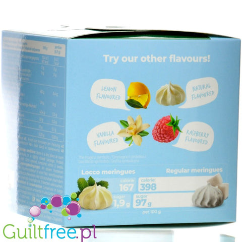 Locco Meringue Natural Creamy 1kcal - sugar-free meringue with erythritol and stevia, 1kcal per piece, creamy cream flavor