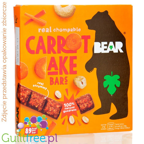 Bear Carrot Cake Bars - naturalny batonik, tylko warzywa, owoce & orzechy
