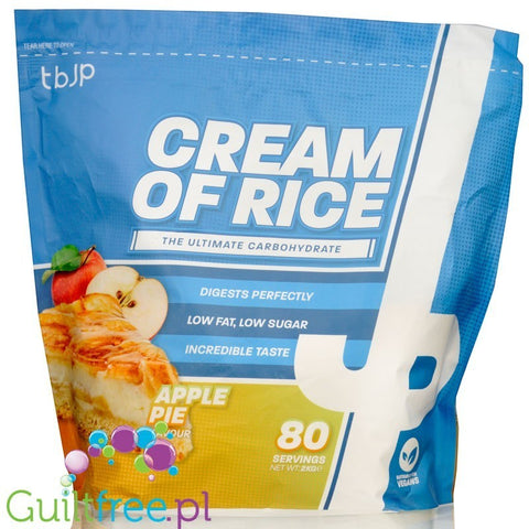 TBJP Cream of Rice, Apple Pie 2kg - kleik ryżowy bez cukru, regeneracyjny posiłek treningowy, Szarlotka by TBJP (tbjp-cream-of-rice-apple-pie-2kg-kleik-ryzowy-bez-cukru-regeneracyjny-posilek-treningowy-szarlotka)