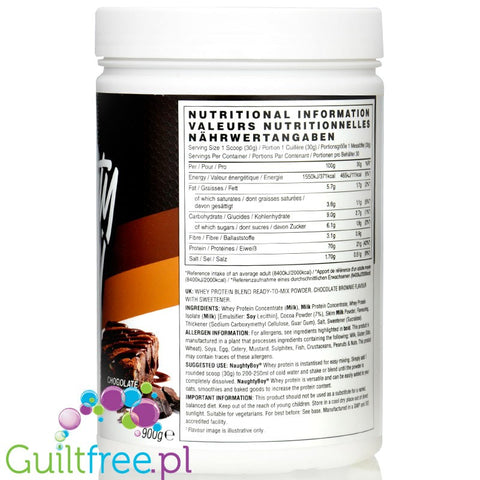 Naughty Boy Whey Acvanced Protein Chocolate Brownie 900g