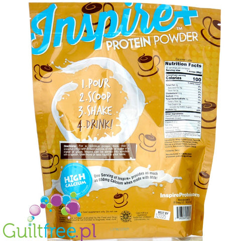 Inspire Protein Whey Caramel Latte - lactose-free 100% WPI bariatric protein supplement with added calcium