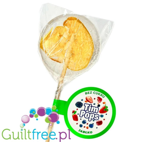 TimPops Jabłko 4cm - naturalny lizak bez cukru z kawałkami owoców 39kcal