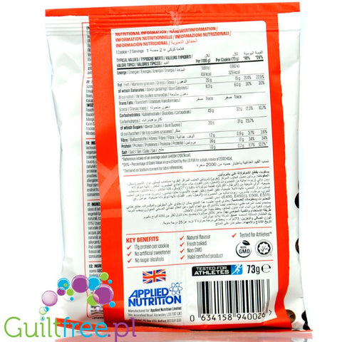 Applied Nutrition Critical Cookie Chocolate Chip - wielgachne ciacho 17g białka bez słodzików z kawałkami czekolady