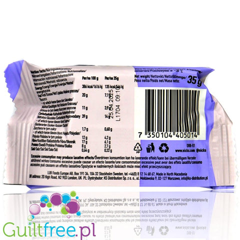 N!ck's Nicks Oat Bar Blueberry Cinnamon - sugar-free oat bar with blueberries and cinnamon 135kcal