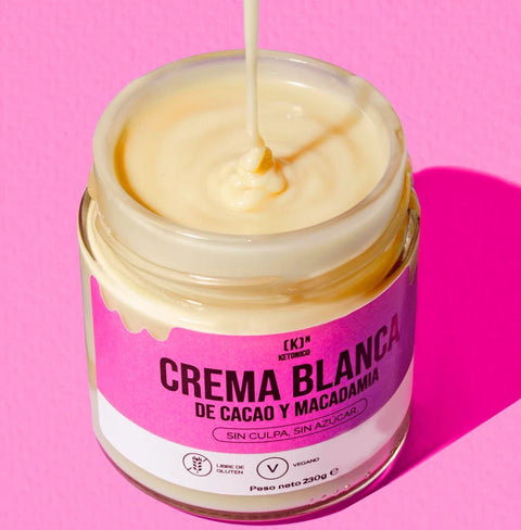 Ketonico Crema Blanca Cacao & Macadamia - wegański keto krem makadamia z MCT, błonnikiem i erytrolem