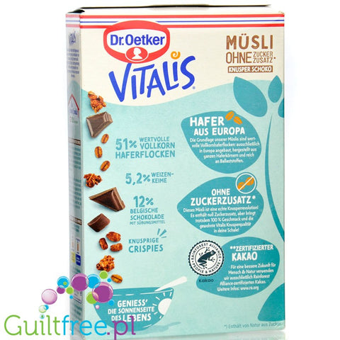 Dr. Oetker Vitalis Müsli Knusper Schoko - chocolate muesli with chocolate chunks without added sugar