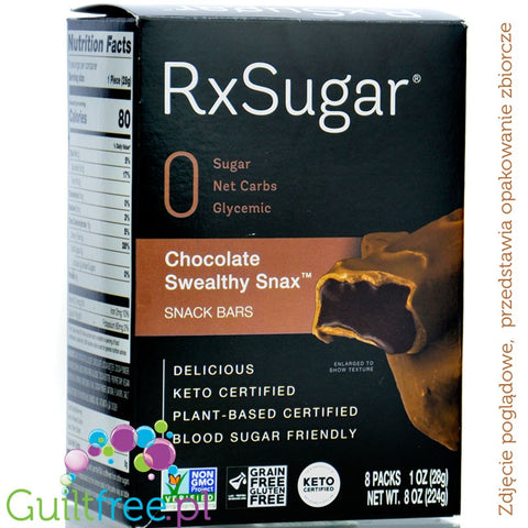 RxSugar Snack Bar, Chocolade 28g - allulose bar