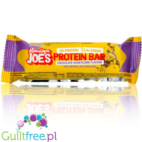 Mountain Joes Protein Bar Chocolate Honeycomb - protein bar in milk chocolate with honey tofee filling