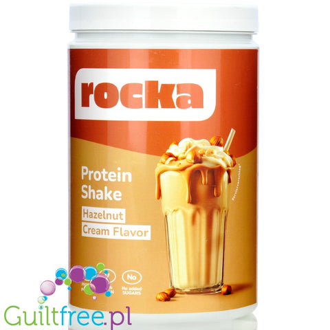 Rocka Nutrition Protein Shake Hazelnut Cream 1kg - vegan protein shake with 5 sources of plant protein without sugar.