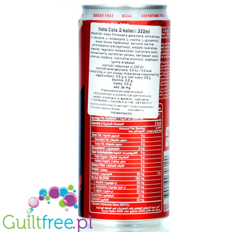 Keto BCAA Cola - vegan 0kcal cola without sugar and aspartame with BCAA amino acids