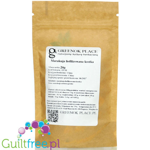 Greenok Maracuja 20g - freeze-dried passion fruit cubes with no added sugar 100% fruit
