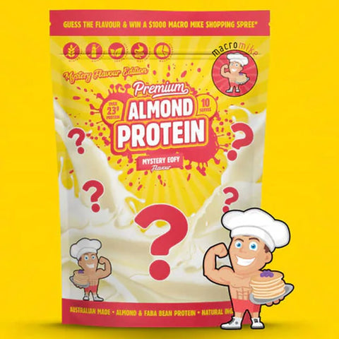 Macro Mike Almond Plant Protein, Vanilla Malt Shake - a vegan turbo cream conditioner without gluten, milk or sucralose