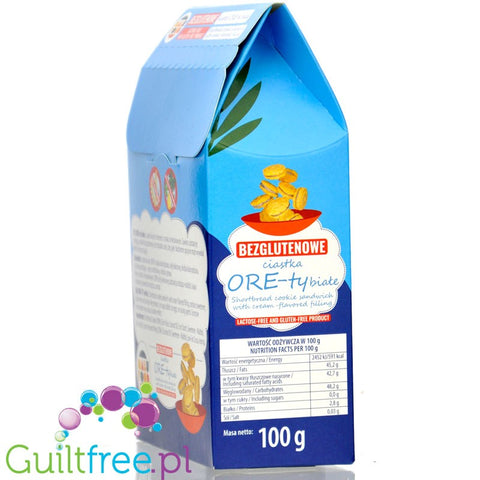 Malu Food ORE-ty White gluten-free cookies without sugar, milk, eggs or raising agents
