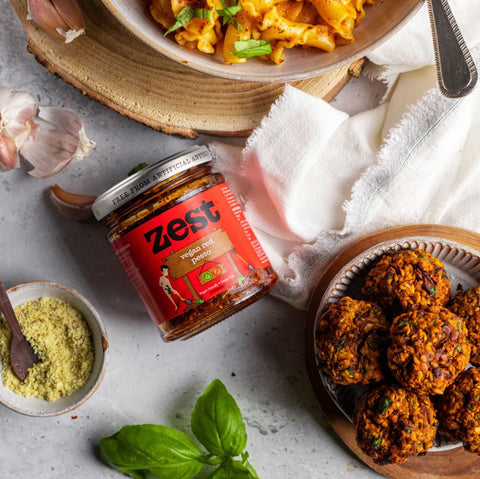 Zest Vegan Red Pesto - vegan red pesto without added sugar, Basil & Cashews