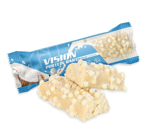 Neosupps Vision Protein Bar White Coconut - crunchy protein bar, 13g protein & 134kcal, White Chocolate with Coconut
